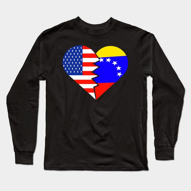 Venezuela USA Flag Spanish Venezuela Food Culture Long Sleeve T-Shirt by hispanicworld